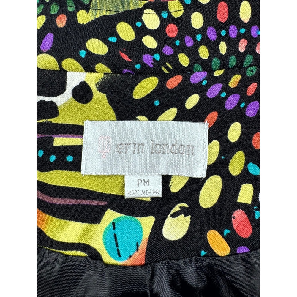 Vintage Erin London Jacket Women's Petite Medium Abstract Graphic Print Full Zip - Picture 3 of 8